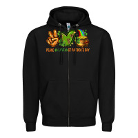 Black peace love st patricks day Zipper Hoodie - NancyCooperArtShop