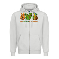 Dove Grey peace love st patricks day Zipper Hoodie - NancyCooperArtShop