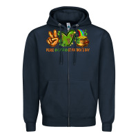 Navy peace love st patricks day Zipper Hoodie - NancyCooperArtShop
