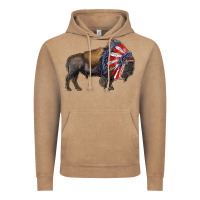 Vintage Coffee american bison with indian headdress Vintage Hoodie - RanaPortraitStore