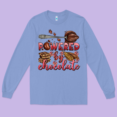 Powered By Chocolate Long Sleeve Tee Designed By Adodesignshop
