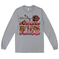 Heather Grey powered by chocolate Long Sleeve Tee - AdoDesignShop