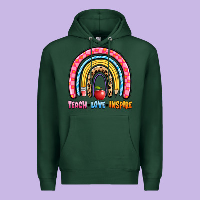 Teach Love Inspire Rainbow Premium Hoodie Designed By Artiststas