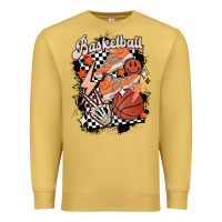 Antique Gold checkered retro basketball Premium Sweatshirt - MaliasSmallBusiness