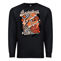 Black checkered retro basketball Premium Sweatshirt - MaliasSmallBusiness