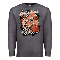 Charcoal Heather checkered retro basketball Premium Sweatshirt - MaliasSmallBusiness