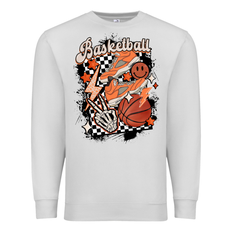 Checkered Retro Basketball Premium Sweatshirt by MaliasSmallBusiness | Teevron