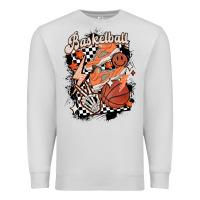 Dove Grey checkered retro basketball Premium Sweatshirt - MaliasSmallBusiness