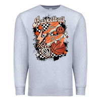 Heather Grey checkered retro basketball Premium Sweatshirt - MaliasSmallBusiness