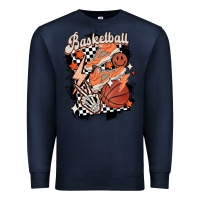 Navy checkered retro basketball Premium Sweatshirt - MaliasSmallBusiness