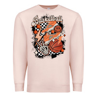 Pale Pink checkered retro basketball Premium Sweatshirt - MaliasSmallBusiness