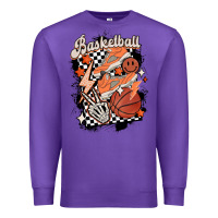 Purple checkered retro basketball Premium Sweatshirt - MaliasSmallBusiness