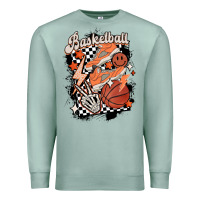 Seafoam checkered retro basketball Premium Sweatshirt - MaliasSmallBusiness