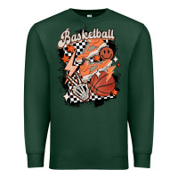 Sports Green checkered retro basketball Premium Sweatshirt - MaliasSmallBusiness