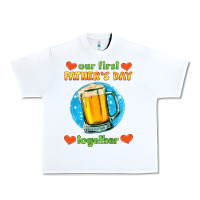 White our first father's day together and beer Urban Heavy Tee - HRA Design Shop
