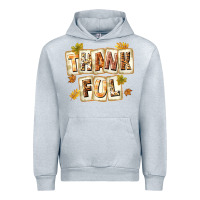 Heather Grey Thankful with Plate Urban Hoodie - texasbilliewilder