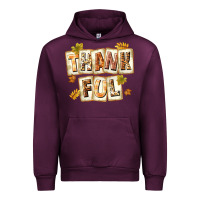 Mauve Wine Thankful with Plate Urban Hoodie - texasbilliewilder
