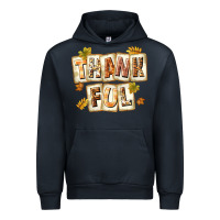 Navy Thankful with Plate Urban Hoodie - texasbilliewilder