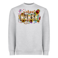 Heather Grey school nurse Heavyweight Sweatshirt - CowhideDigitalArt
