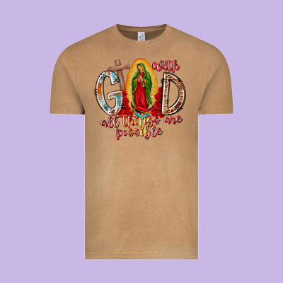 With God All Things Are Possible Vintage Tee Designed By Racoondesign