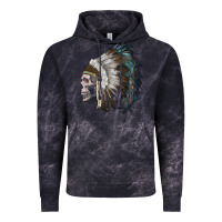 Cloud Black skull with indian headdress Vintage Hoodie - RanaPortraitStore