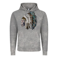 Cloud Rock skull with indian headdress Vintage Hoodie - RanaPortraitStore