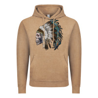 Vintage Coffee skull with indian headdress Vintage Hoodie - RanaPortraitStore