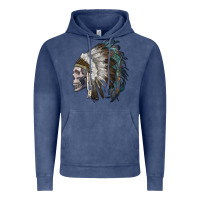 Vintage Denim skull with indian headdress Vintage Hoodie - RanaPortraitStore
