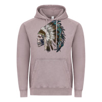 Vintage Zinc skull with indian headdress Vintage Hoodie - RanaPortraitStore