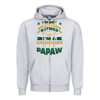 Heather Grey i'm not retired i'm a professional papaw Zipper Hoodie - Jasminsmagicworld
