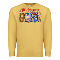 Antique Gold all american girl Premium Sweatshirt - NancyCooperArtShop