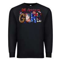 Black all american girl Premium Sweatshirt - NancyCooperArtShop