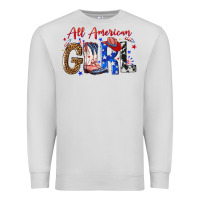 Dove Grey all american girl Premium Sweatshirt - NancyCooperArtShop