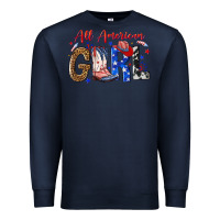 Navy all american girl Premium Sweatshirt - NancyCooperArtShop