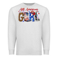 Oatmeal Heather all american girl Premium Sweatshirt - NancyCooperArtShop