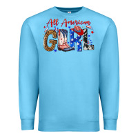 Ocean Blue all american girl Premium Sweatshirt - NancyCooperArtShop