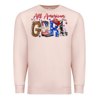 Pale Pink all american girl Premium Sweatshirt - NancyCooperArtShop