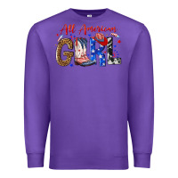 Purple all american girl Premium Sweatshirt - NancyCooperArtShop