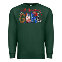 Sports Green all american girl Premium Sweatshirt - NancyCooperArtShop