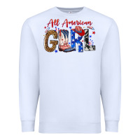 White all american girl Premium Sweatshirt - NancyCooperArtShop