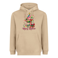 Mushroom merry bookmas christmas book tree Heavyweight Hoodie - MaliasSmallBusiness