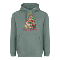Sage merry bookmas christmas book tree Heavyweight Hoodie - MaliasSmallBusiness
