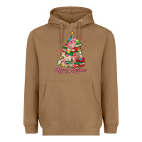 Toasted Coconut merry bookmas christmas book tree Heavyweight Hoodie - MaliasSmallBusiness