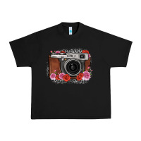 Black rose grey leopard vintage camera Urban Heavy Tee - FaDigitalArtStudio