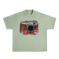 Oil Green rose grey leopard vintage camera Urban Heavy Tee - FaDigitalArtStudio