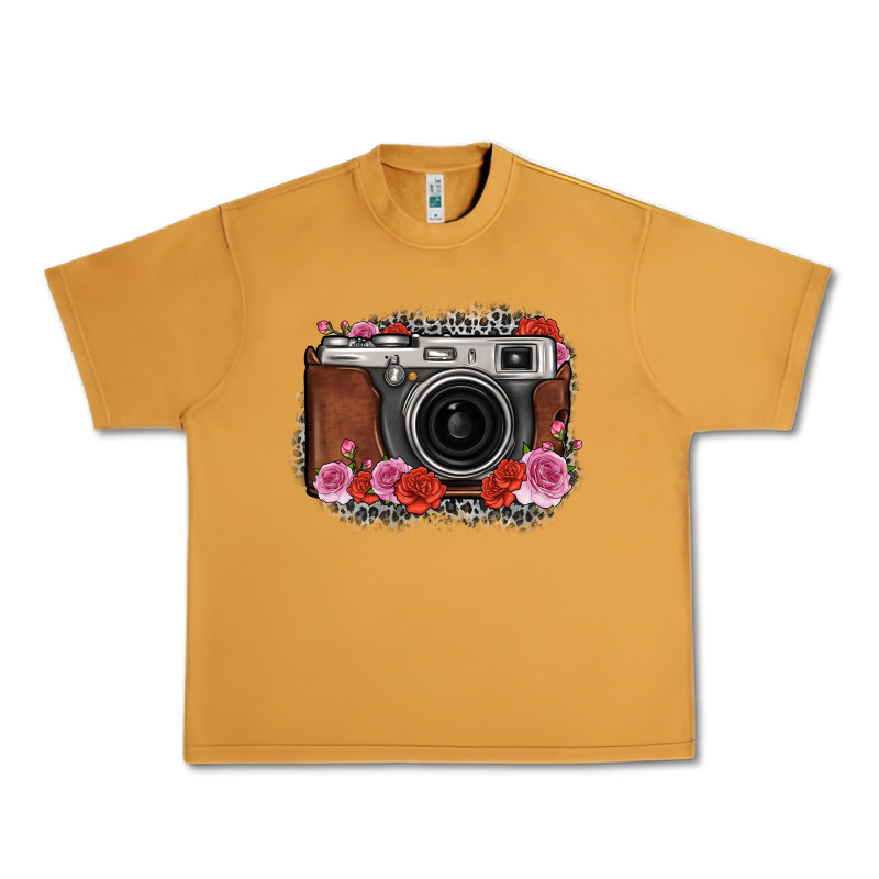 Rose Grey Leopard Vintage Camera Urban Heavy Tee by FaDigitalArtStudio | Teevron