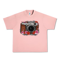 Salmon rose grey leopard vintage camera Urban Heavy Tee - FaDigitalArtStudio