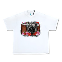 White rose grey leopard vintage camera Urban Heavy Tee - FaDigitalArtStudio