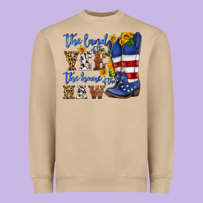 The Land Of The Yee The Home Of The Haw Heavyweight Sweatshirt Designed By Hra Design Shop