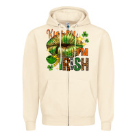Sandshell kiss me im irish with lip Zipper Hoodie - NancyCooperArtShop